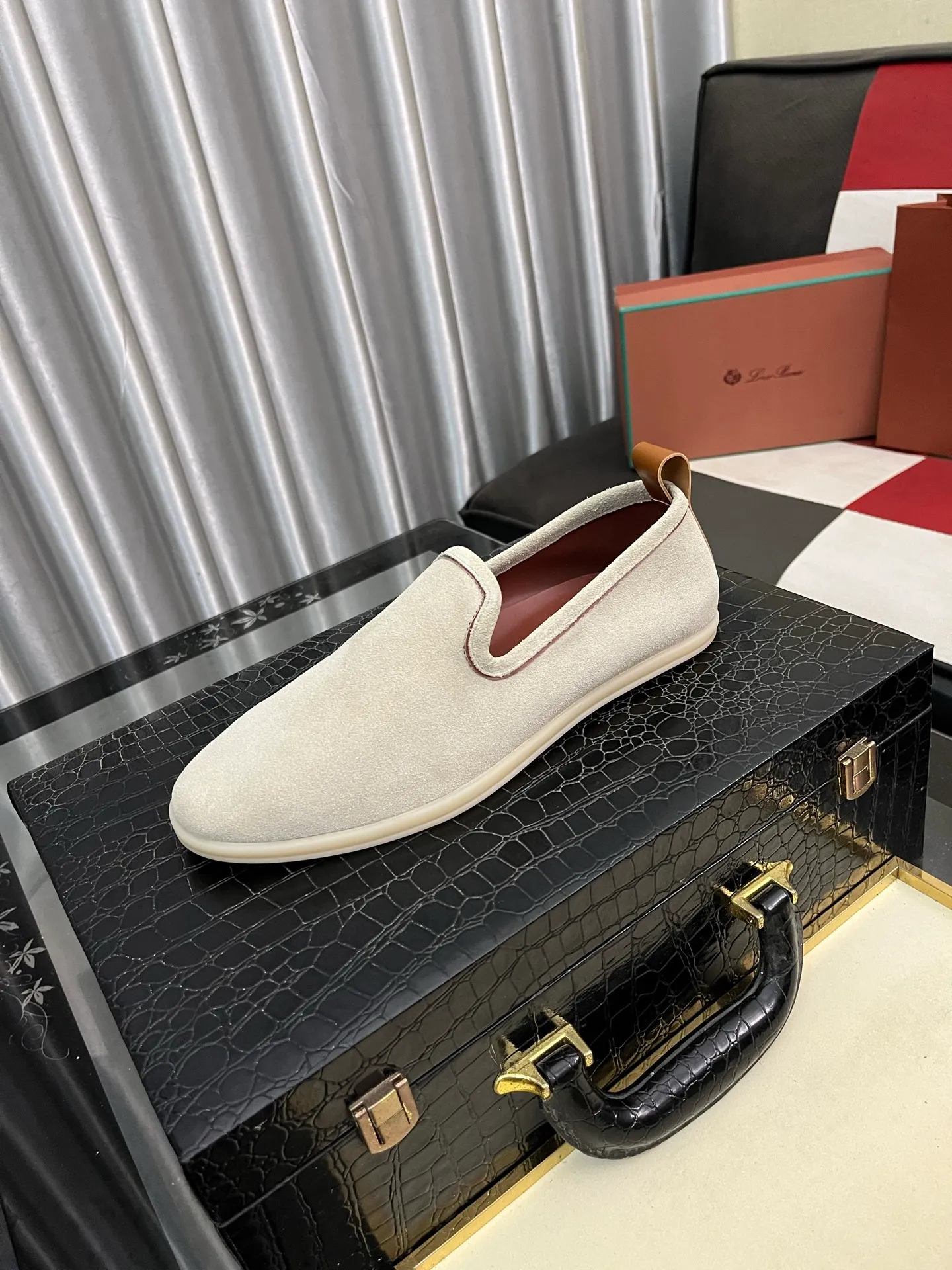 Men's men's shoes 💰420⌚️⌚️Loro*Piana pure original 2023 soft and comfortable LP deerskin flat casual star same style slip-on Loft men's shoes size 38-44